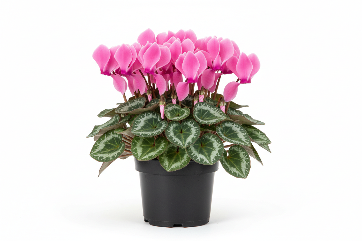 cyclamen rose dans pot 4 pouces noir