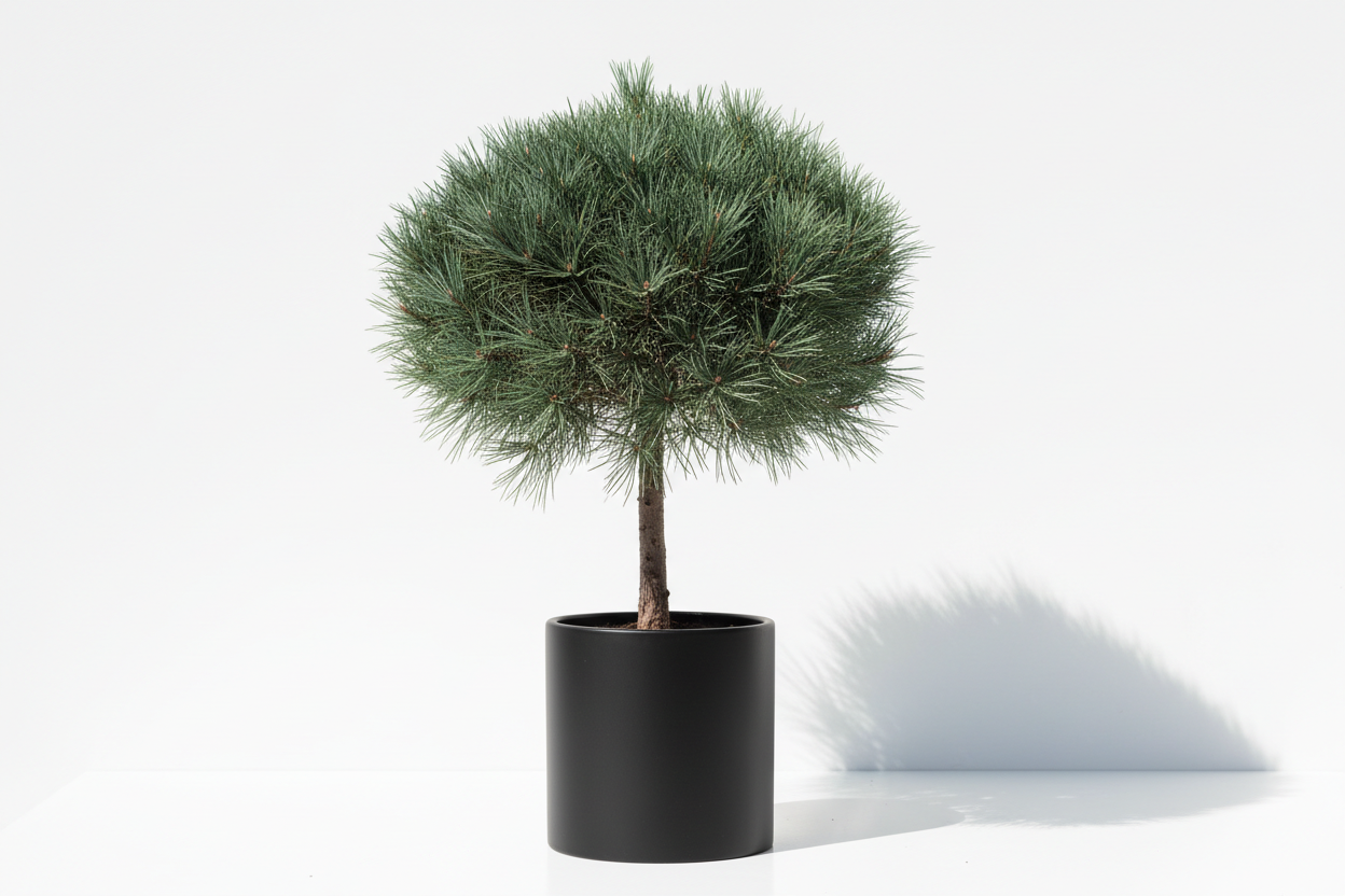 petit Pin Italien dans pot noir