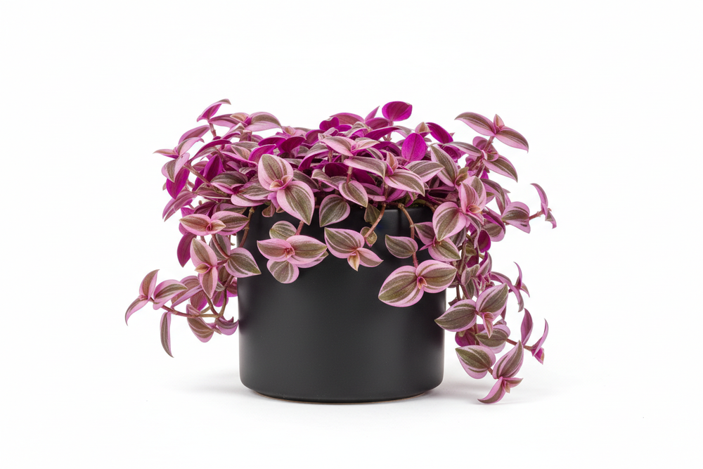 tradescantia nanouk en pot nior fond blanc