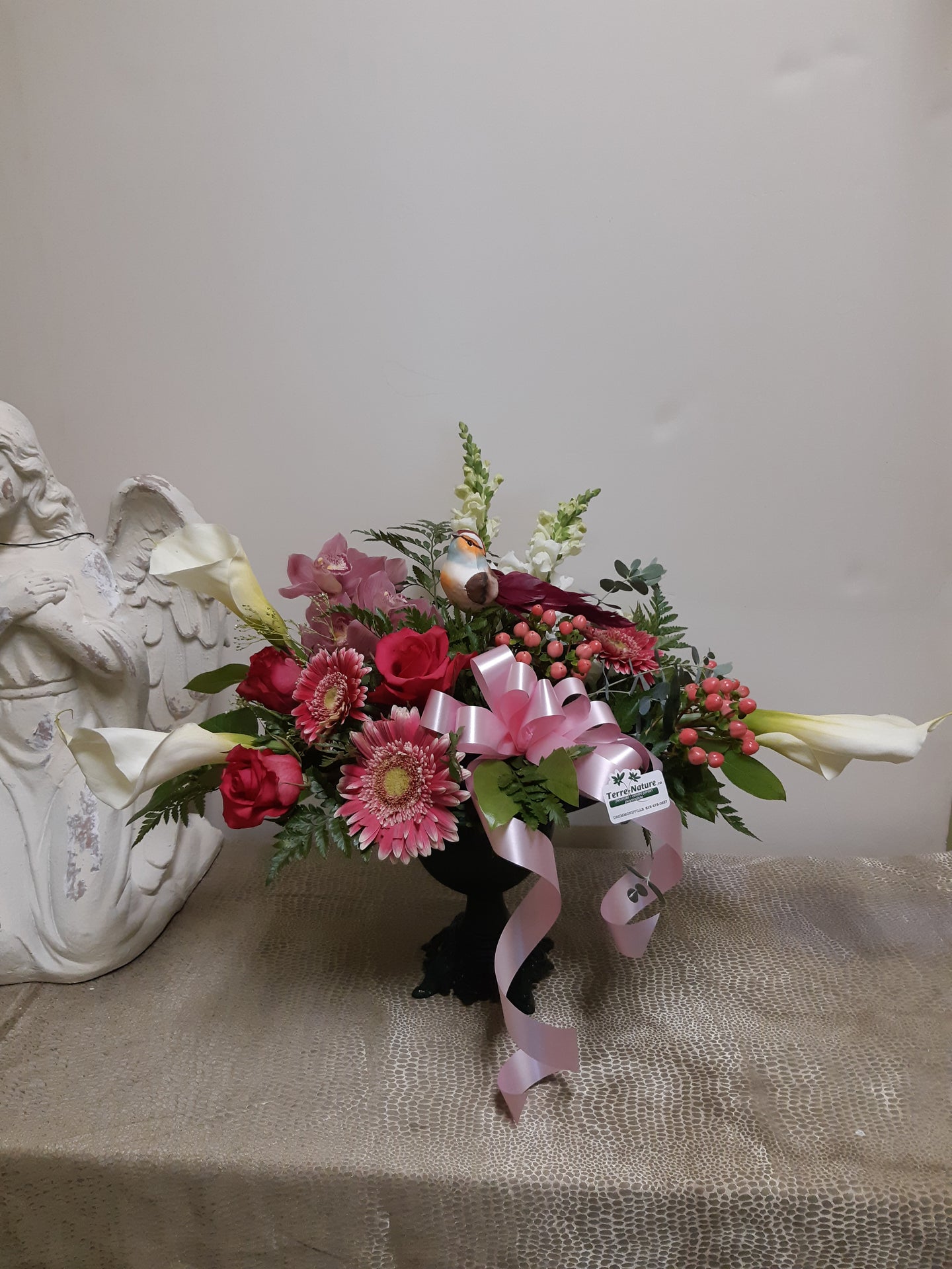 Centre de table floral funéraire
