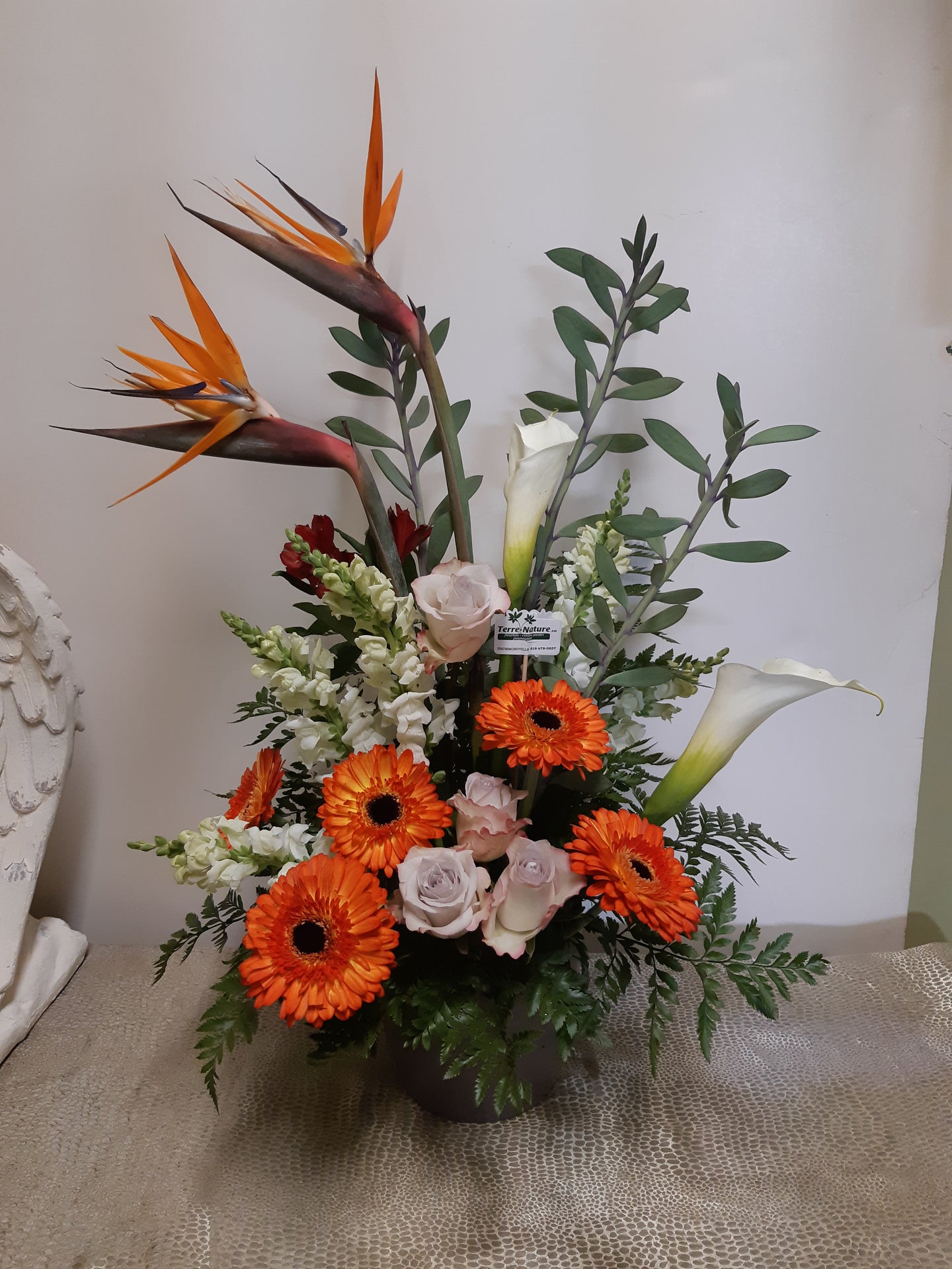 Arrangement floral funéraire unique