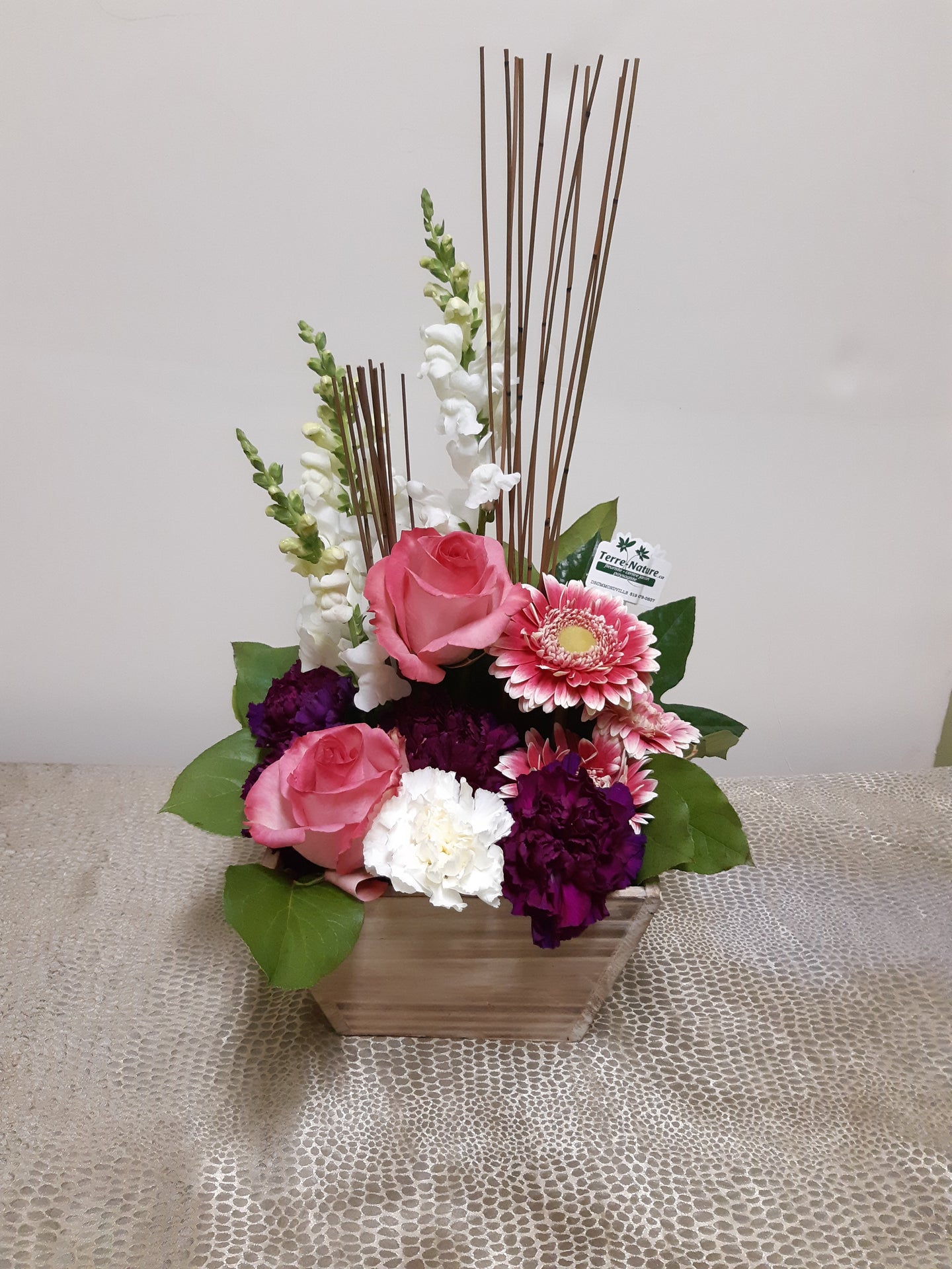 Bouquet avec Roses et Gerberas