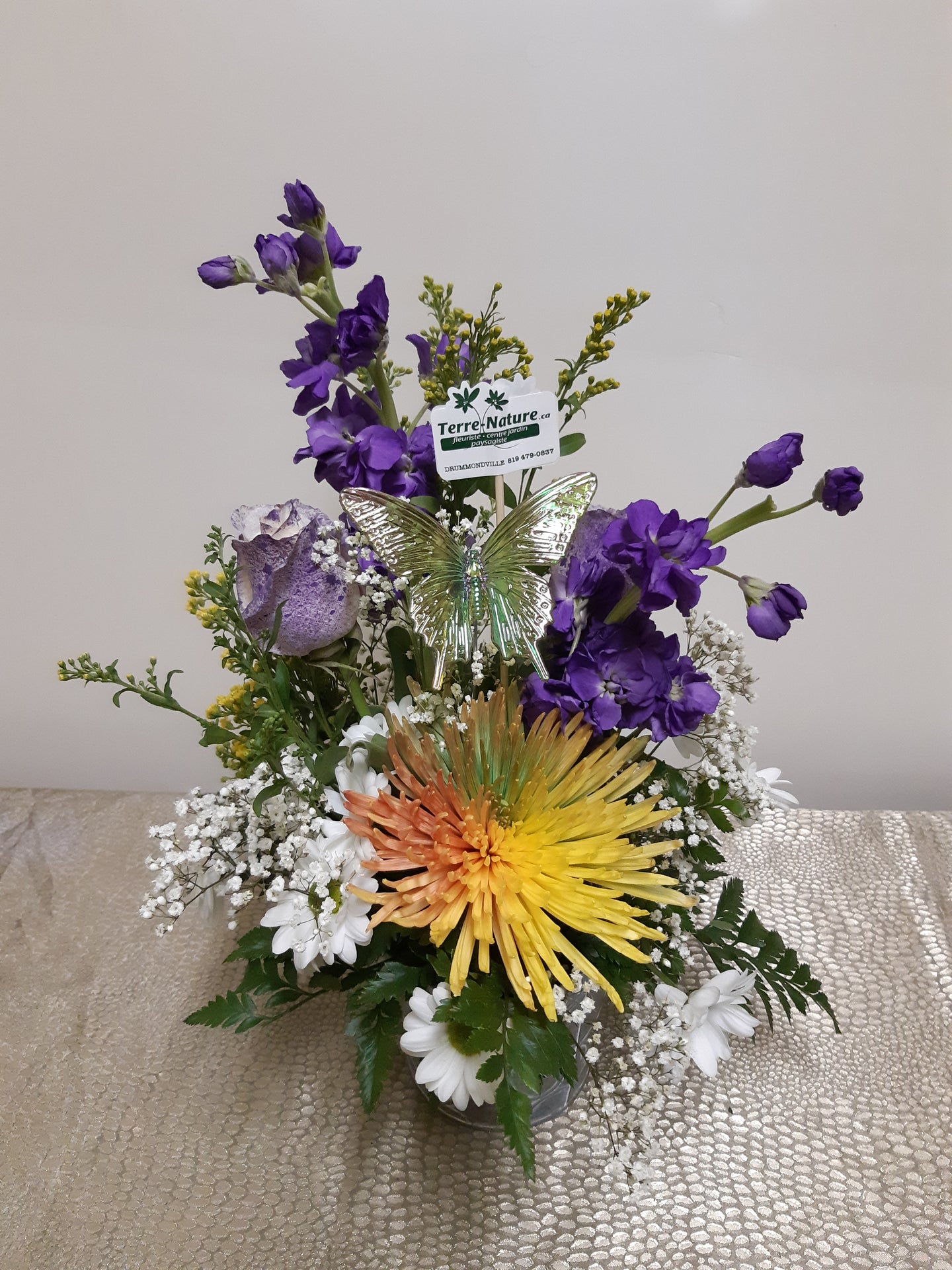 Bouquet avec Giroflés et Chrysanthèmes