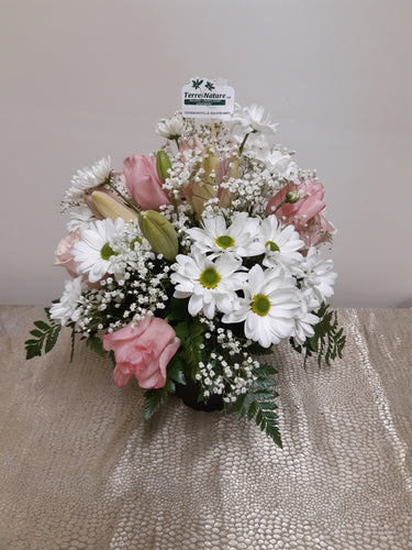 Bouquet avec Tulipes, Marguerites et Lys