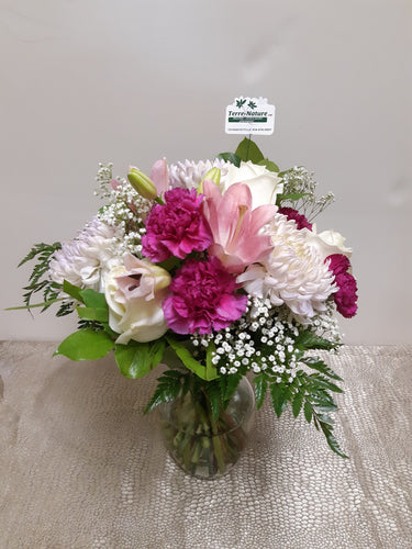 Bouquet avec Lys, Roses et Œillets