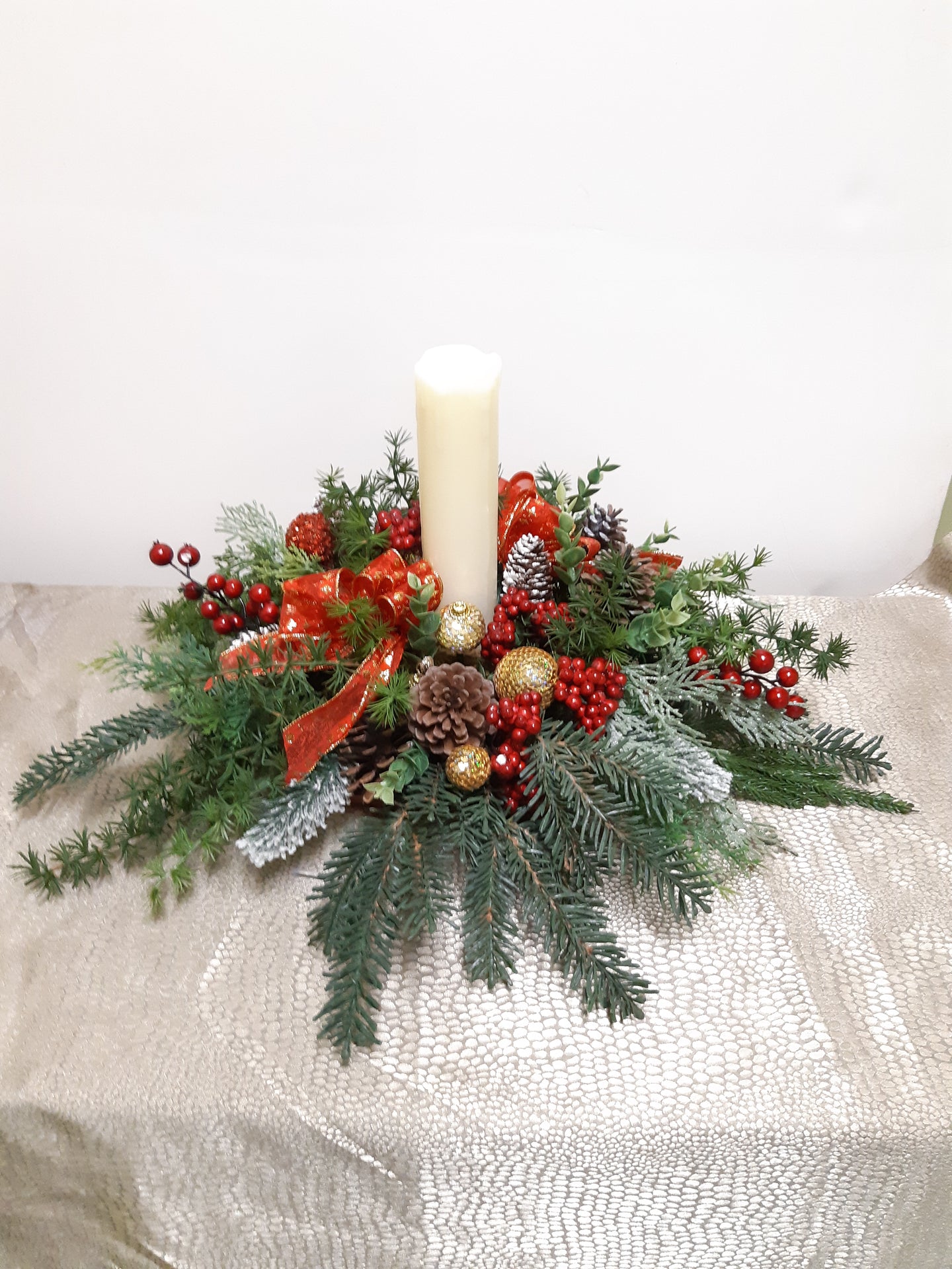 Panier de Noël avec chandelle