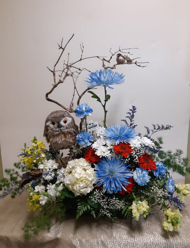 Arrangement floral funéraire personnalisé