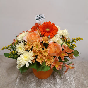 Bouquet chaleureux tout en orange