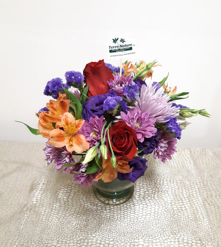 Bouquet spérique et coloré aux couleurs vives