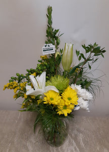 Bouquet fraîs et printanier avec Lys et Marguerites