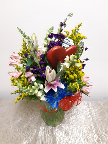 Magnifique arrangement floral de Saint-Valentin
